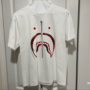 BAPE Color Camo Shark T-Shirt (White & Red) Size L